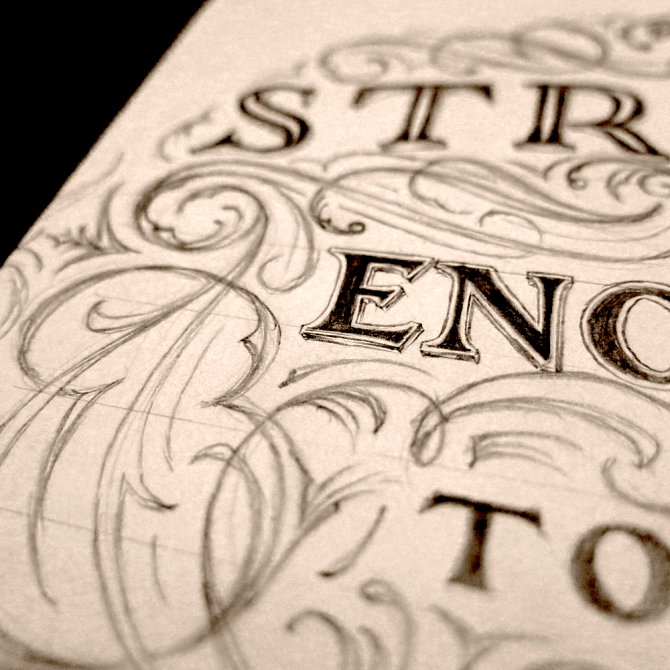 Strong Enough Flourish Sketch Progress