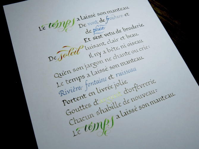 Le temps a laissé son manteau